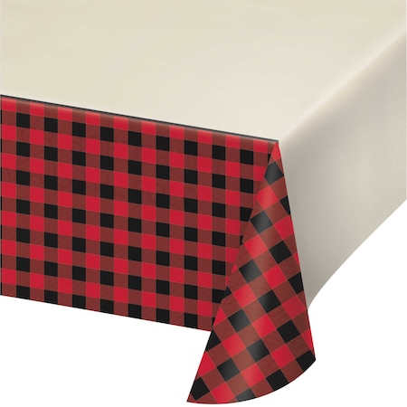 CREATIVE CONVERTING Buffalo Plaid Plastic Tablecloth, 102"x54", 6PK 322283